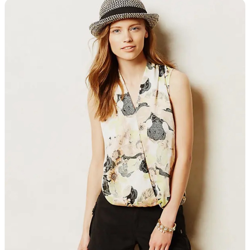 Anthropologie Floral Sayin & Jersey Blouse